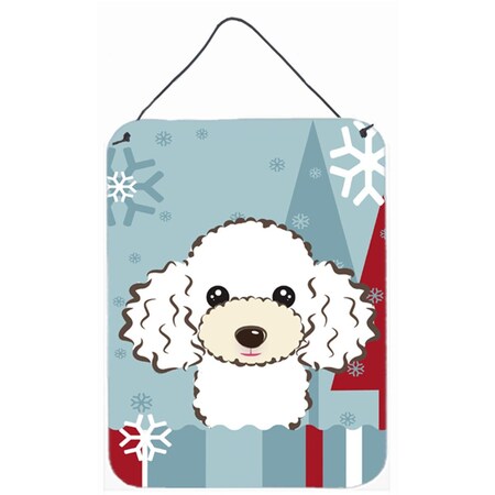 Carolines Treasures Winter Holiday White Poodle Wall and Door Hanging Prints BB1753DS1216
